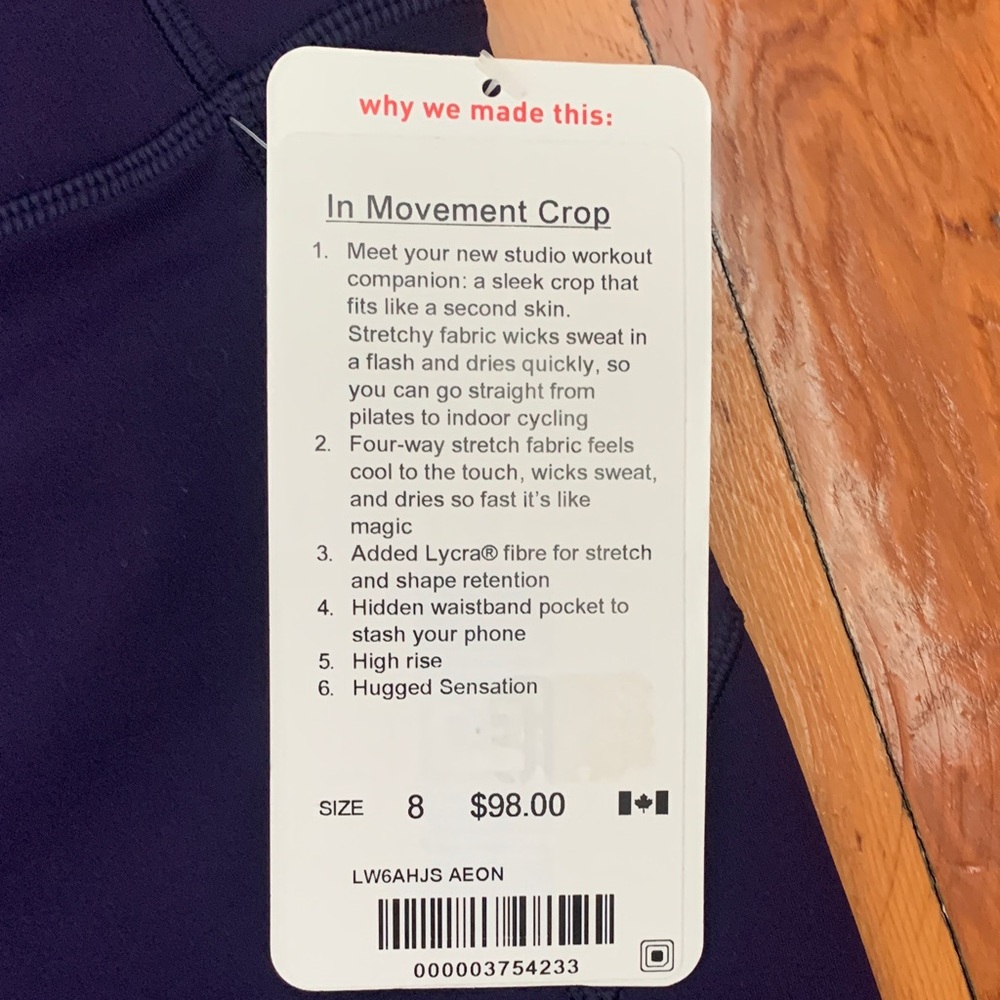 Lululemon In Movement Crop - Picture 6 of 11